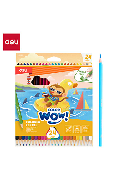 Deli EC00120 أقلام رصاص ملونة 24 لونًا - مثالية للتلوين والرسم الممتع
