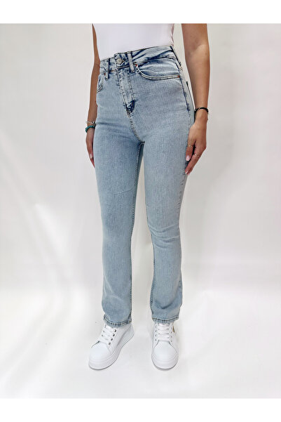 KAROL BASIC Women's High Waist Light Blue Skinny Fit Jeans