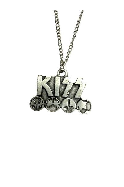 Herşey Nota Kiss Rock Metal Band Chain Necklace – Unisex Accessory - 60 cm