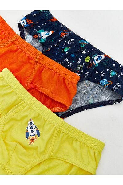 LC Waikiki Printed Boy's Panties with Elastic Waist, 3-Piece