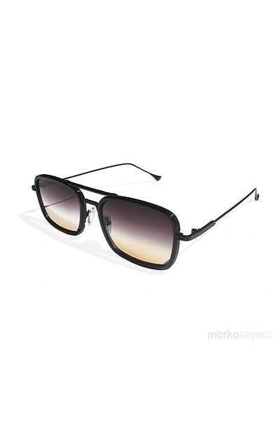 Markasepeti Rectangular Black Colored Glass Unisex Luxury Sunglasses