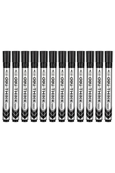 Deli Deli EU00220 Whiteboard Marker, Black, 12PCS – For Office, Classroom & Meeting Use