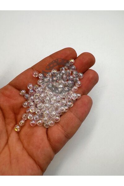 E.B EBRULİ BONCUK 6 mm Şeffaf Akrilik Boncuk Delikli Boncuk Takı Yapımı Bead ...