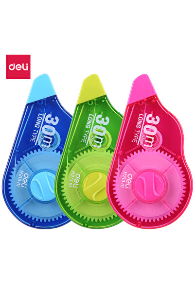 Deli شريط تصحيح Eh21301، 5 مم × 30 م، أحمر/أزرق/أخضر، قطعة واحدة - مثالي للاس...