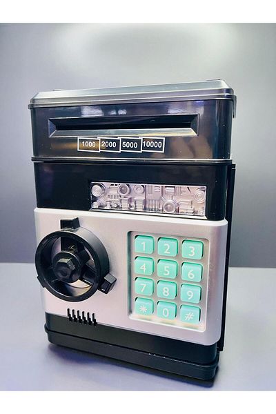 doğan hediyelik Steel Case Appearance Paper and Metal Coin Password Piggy Bank