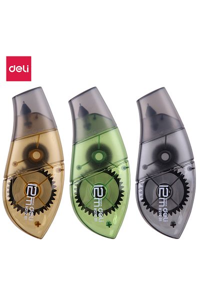 Deli EH21201 Correction Tape 5mm*12m GREEN/BLACK/BROWN – Ideal for School and Office Use