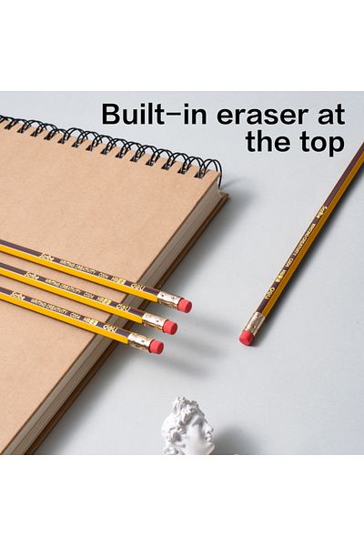 Deli Deli EC004-HB Graphite Pencils, HB, 12 Pcs/Box, Yellow – For School & Office Writing