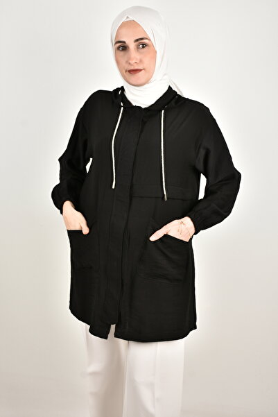moda caddesi Sim Thread Detailed Zippered Pocket Cap Tunic