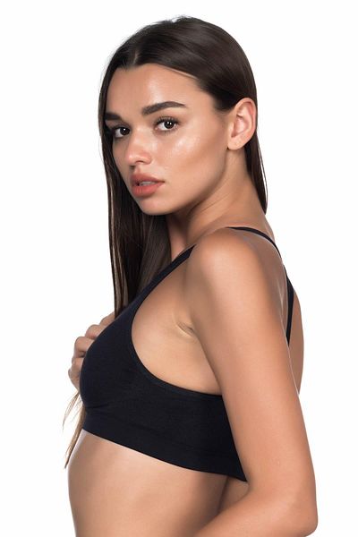Ecenaz Black Emay 4025 Padded Sports Bustier