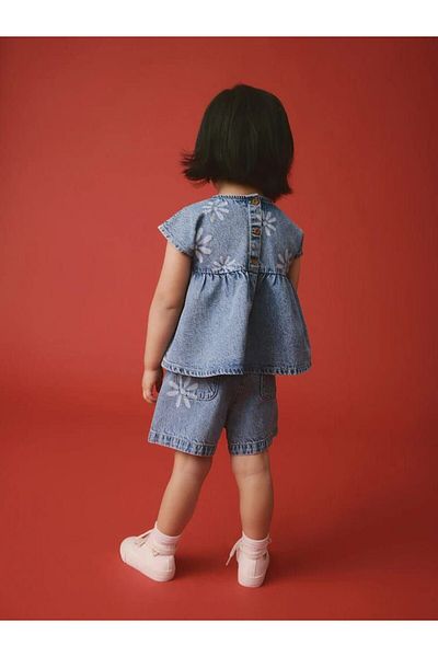 MİO Set pantaloni scurți din denim pentru fete - stil sport de vară