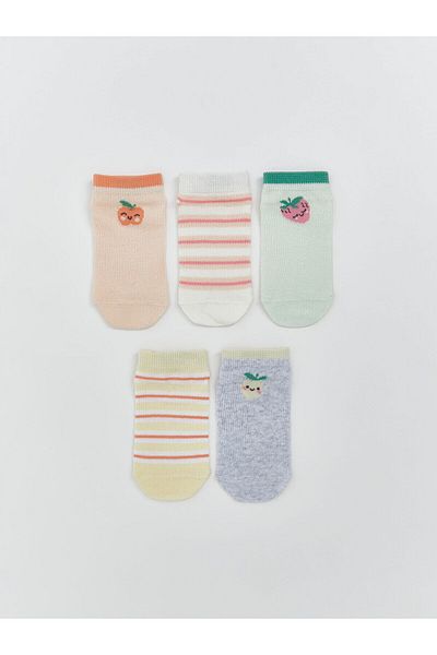 LC Waikiki Printed Baby Girl Booties Socks Pack of 5