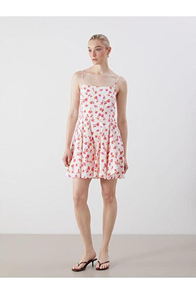 LC Waikiki Square Neck Floral Modal Blend Mini Strap Dress