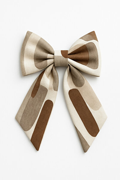 MakeWell Klipsli Fiyonk Tasarımlı Desenli Klipsli Kumaş Toka