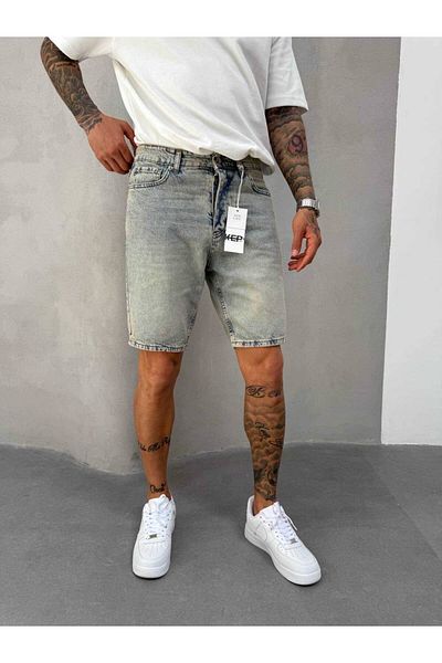 REX MODA Men's Denim Jeans Capri Shorts