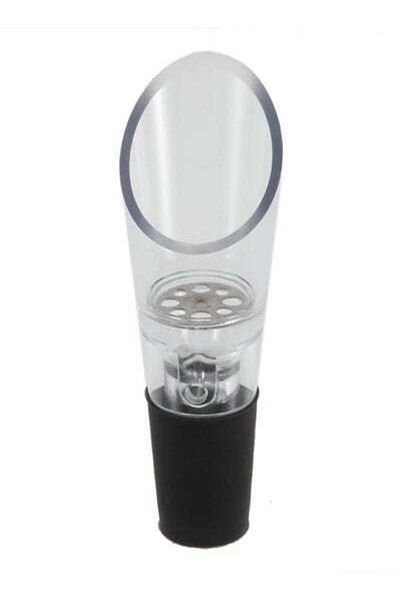 HALAMODO Wine Aerator Bottle With Stopper Silver/Clear 92mm