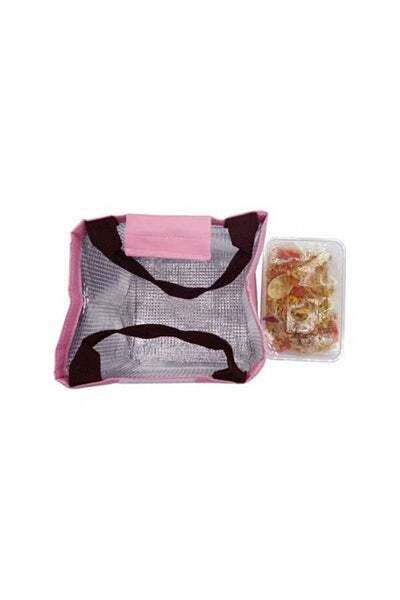 HALAMODO Printed Lunch Bag Pink/White 19.5x17centimeter