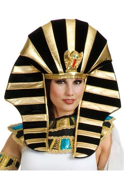 nuit dose Egyptian Tutankamon Hat with Cobra Snake Figure