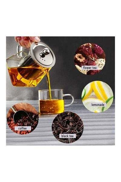 HALAMODO Glass Infuser Teapot With Lid Clear/Silver 750ml