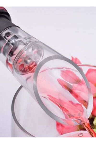 HALAMODO Wine Aerator Bottle With Stopper Silver/Clear 92mm