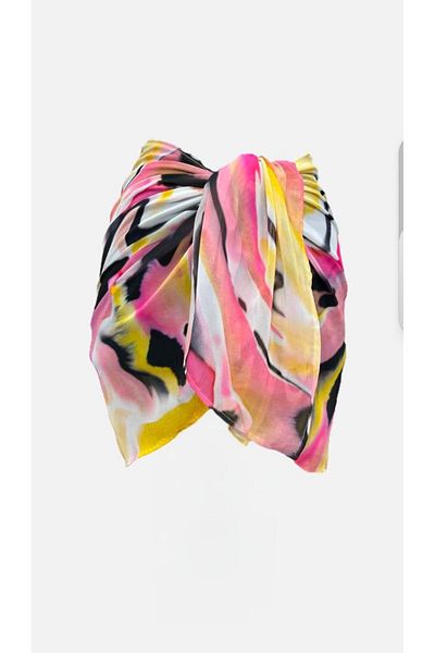 Niceboutique Patterned Chiffon Pareo with Waist Tie (150Cmx50Cm)