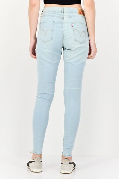 Levi's Women Curvy Fit Rip Stretchable Denim Jeans, Light Blue