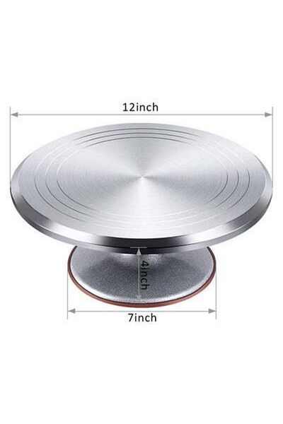 HALAMODO Rotating Cake Stand Silver 12inch