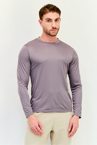 Champion Men Sportswear Fit Long Sleeve Outdoor T-Shirt, Grey