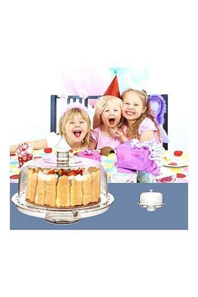 HALAMODO Acrylic Cake Stand Round 13.5x12.6x7.2inch Clear 13.5x12.6x7.2inch