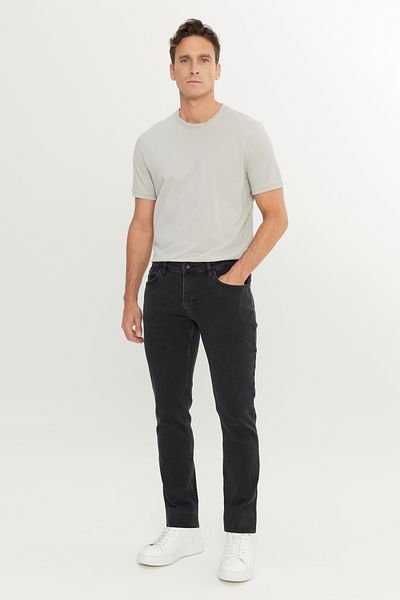 ALTINYILDIZ CLASSICS Ανδρικό μαύρο βαμβακερό Slim Fit 5 τσέπες ελαστικό τζιν τζιν παντελόνι