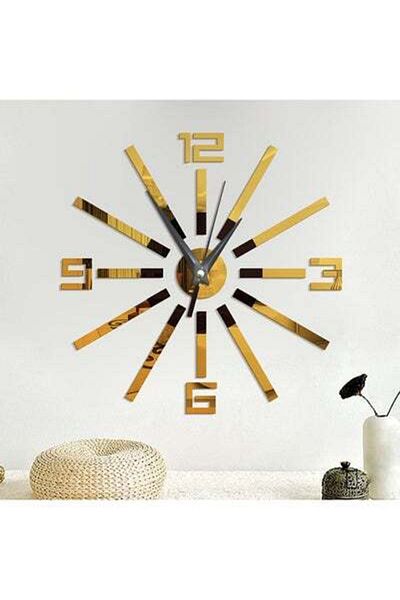 HALAMODO Artistic Frameless Modern Designed Mirror Surface Wall Clock Gold 25.6x25.6cm