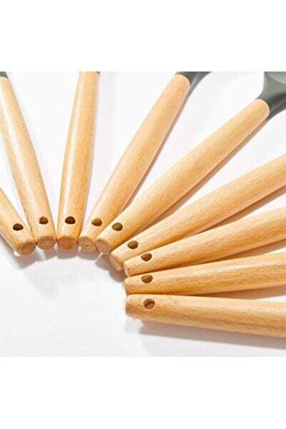 HALAMODO 11-Piece Cooking Utensils Set With Wooden Handles Metal Container Cookware,Kitchen Utensils Spatula