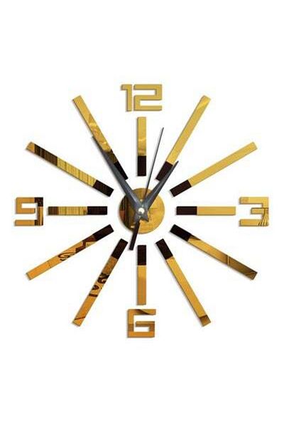 HALAMODO Artistic Frameless Modern Designed Mirror Surface Wall Clock Gold 25.6x25.6cm