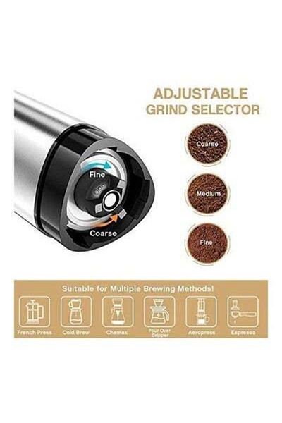 HALAMODO Manual Coffee Grinder Silver 40ml