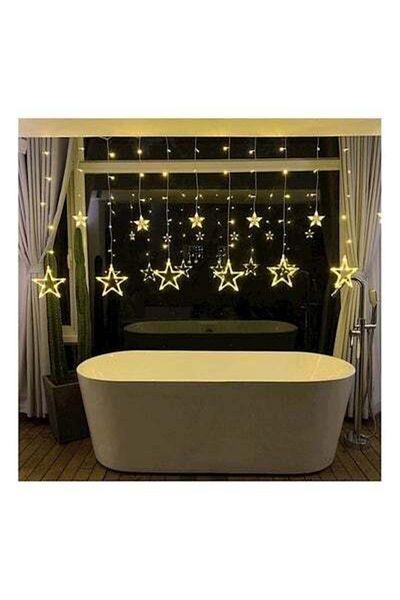 HALAMODO LED Star Shaped Indoor Outdoor Decorative Hanging Lights White 4x0.6+1meter