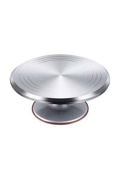 HALAMODO Rotating Cake Stand Silver 12inch