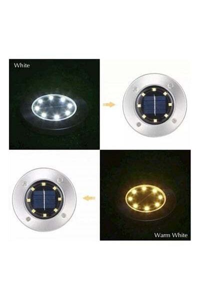 HALAMODO 8 Led Solar Garden Outdoor In-Ground Light White