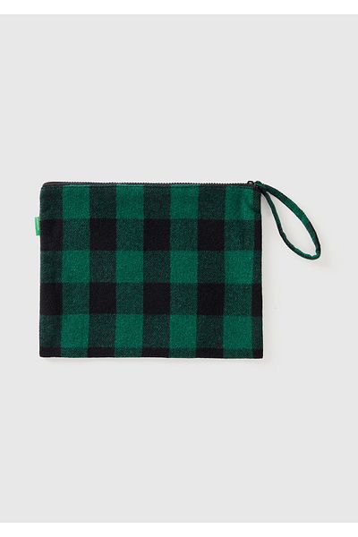 United Colors of Benetton Unisex Green Plaid Wallet