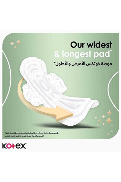 Kotex Natural Maxi Protect Thick 100% Cotton Overnight Sanitary Pads with Wings 22 pcs