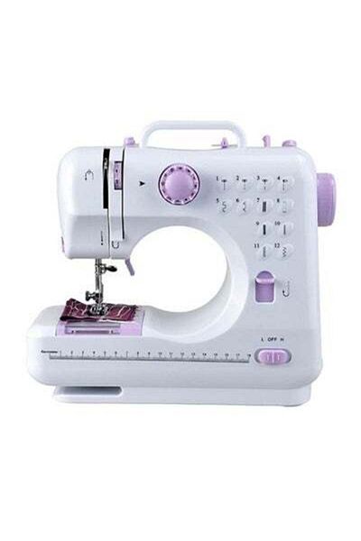 HALAMODO 12 Stitches Multifunction Mini Sewing Machine FHSM-505 White