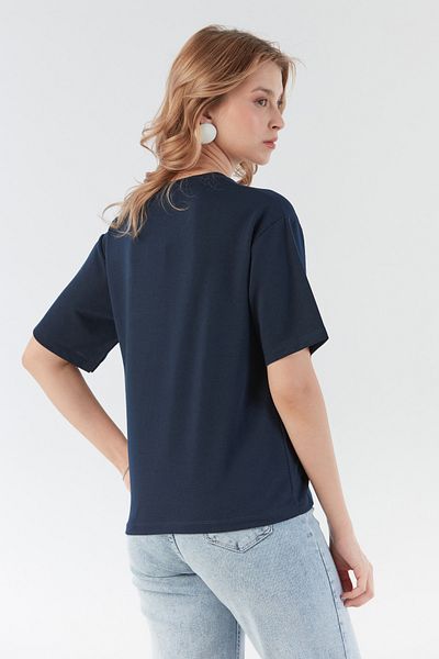 Fulla Moda R Letter Embroidered Oversize T-Shirt