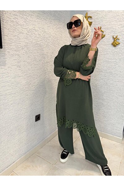 AYSUN AYDEMİR Summer Lace Detail Double Set