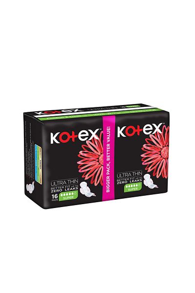 Kotex Ultra Thin Super Size Sanitary Pads with Wings 16 pcs