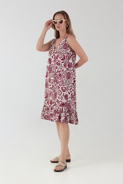 Fulla Moda Rochie lejeră plisată cu decolteu în V cu imprimeu paisley