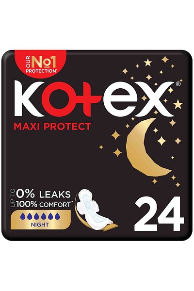 Kotex Maxi Protect Thick Overnight Protection Sanitary Pads with Wings 24 pcs