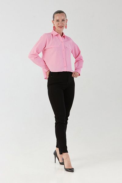 Fulla Moda Basic Pocket Detailed Back Long Shirt