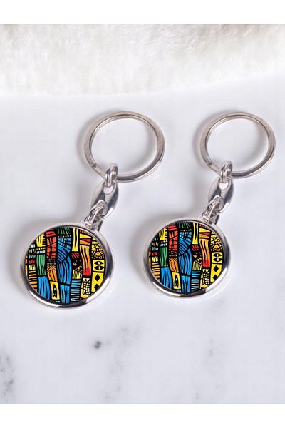 lili hediyelik Pattern Printed 2-Piece Keychain