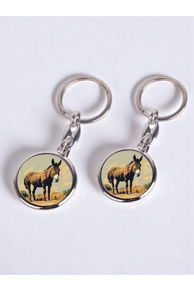 lili hediyelik Donkey Printed 2-Piece Keychain