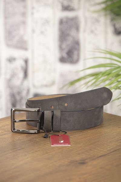 KASVA DERİ 4 cm Smoked Nubuck Original Leather Belt Genuine Leather Belt