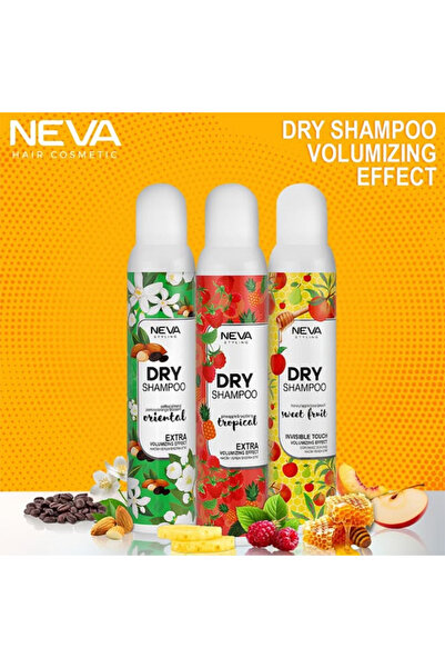 Neva Neva Styling Dry Shampoo Invisible Touch Volumizing Effect Sweet Fruit Honey, Apple & Peach, 200ml