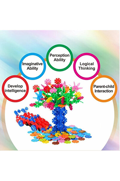 Yelajoy 400 PCs Snowflake Puzzle Building Blocks Set, with Storage Box, Educational Toy for kids 3+